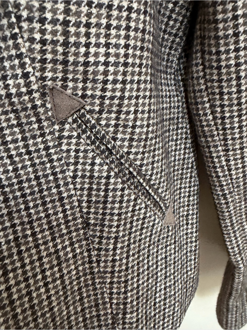 Cole Haan  Houndstooth Peacoat Jacket - Brown & Cream - Picture 3 of 8
